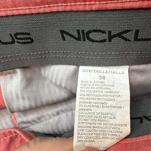 Nicklaus Golf Shorts Performance Fabric Lightweight Coral Men Size 36 - Picture 6 of 9